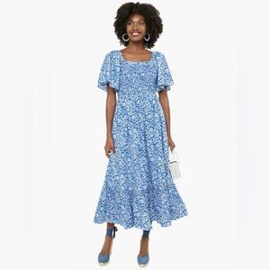 Pink City Prints Indigo Ornate Floral Lolita Dress, XL, Tuckernuck Exclusive